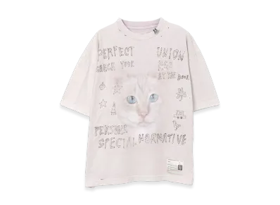 Maison MIHARA YASUHIRO Cat Print Bleached T-Shirt "Pink"