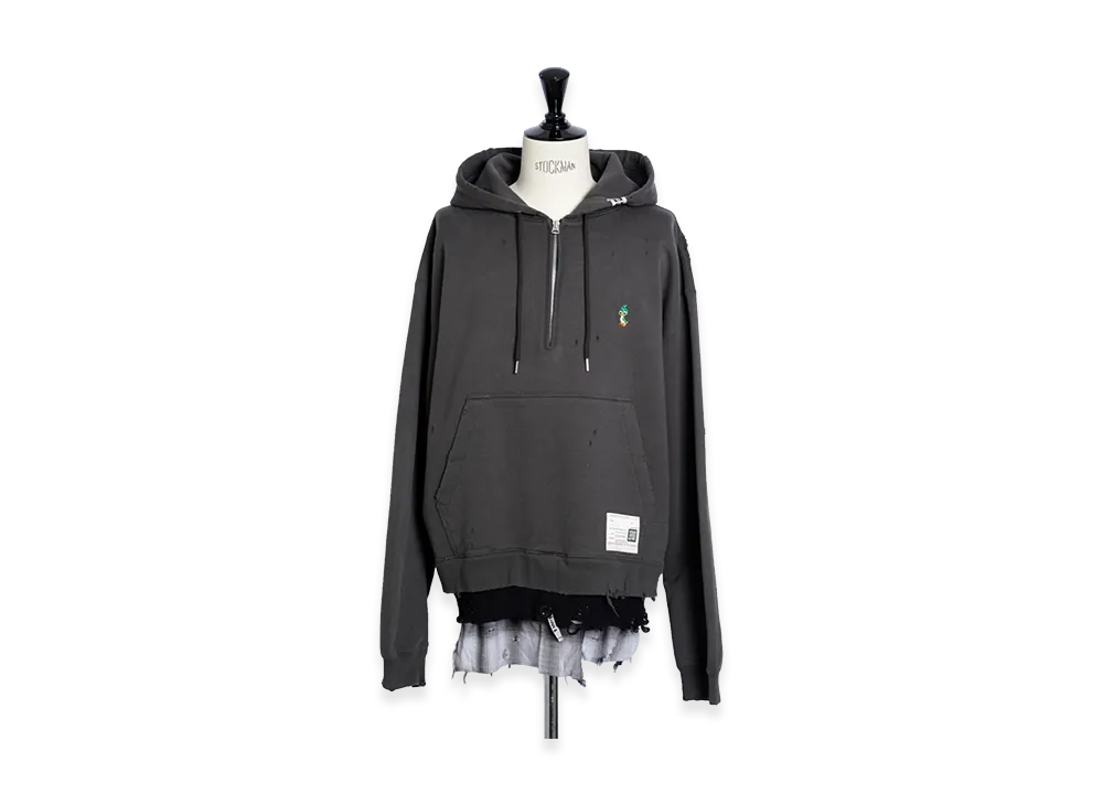 Maison MIHARA YASUHIRO Triple Layered Half Zip Hoodie "Black"