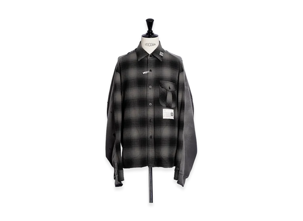 Maison MIHARA YASUHIRO Combined Shirt x Sweat "Black/Gray"