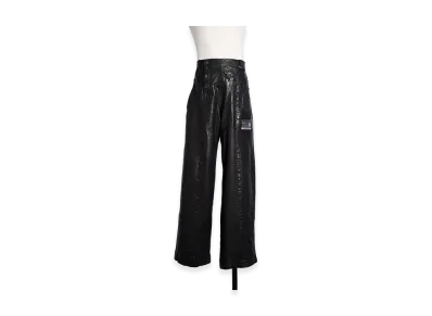 Maison MIHARA YASUHIRO x Backlash Smooth Leather Reconstructed Pants "Black"