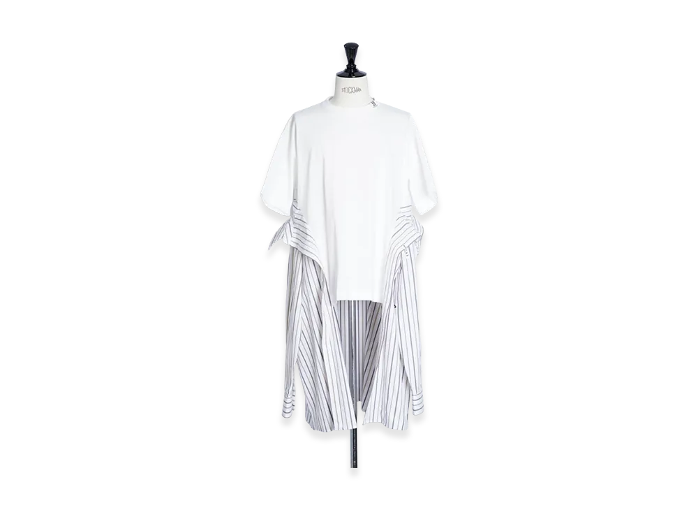 Maison MIHARA YASUHIRO Women's Tee x Shirts Combined Dress "White"