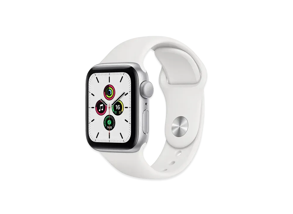 Apple Watch SE (GPS Model) 40mm Silver Aluminiumcase White Sportsband Regular "White" MYDM2JA