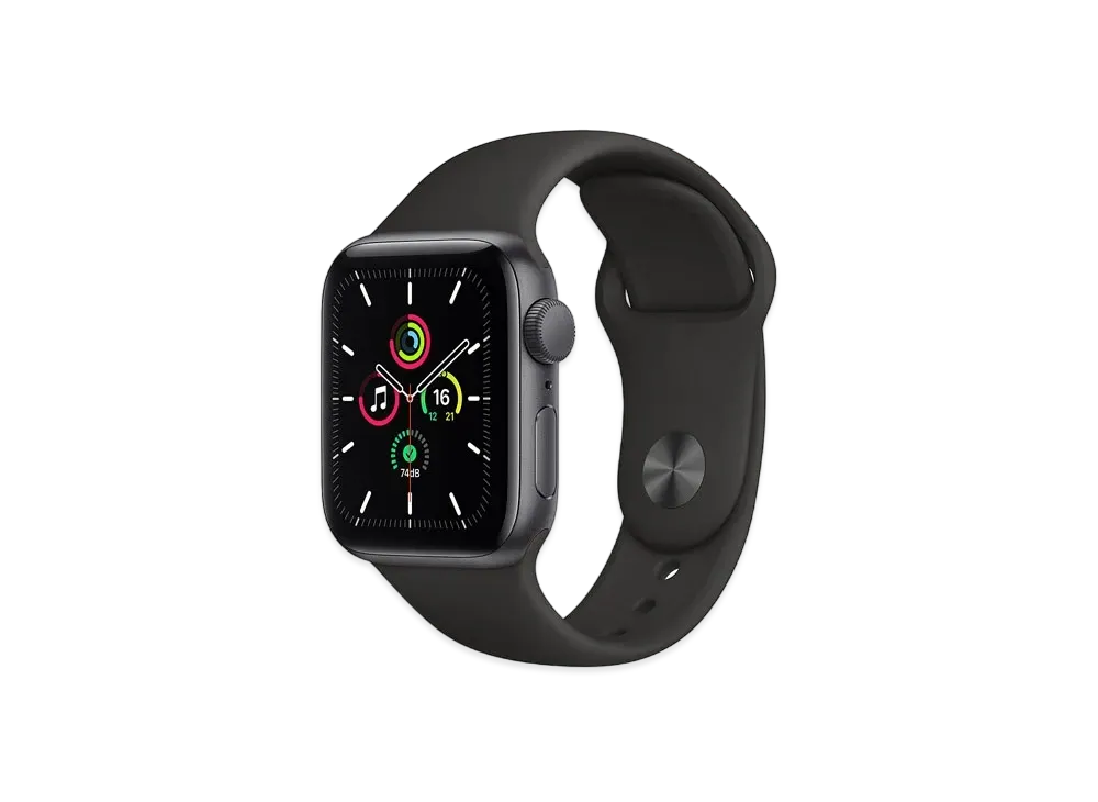 Apple Watch SE (GPS Model) 40mm Space Gray Aluminiumcase Black Sportsband Regular "Black" MYDP2JA