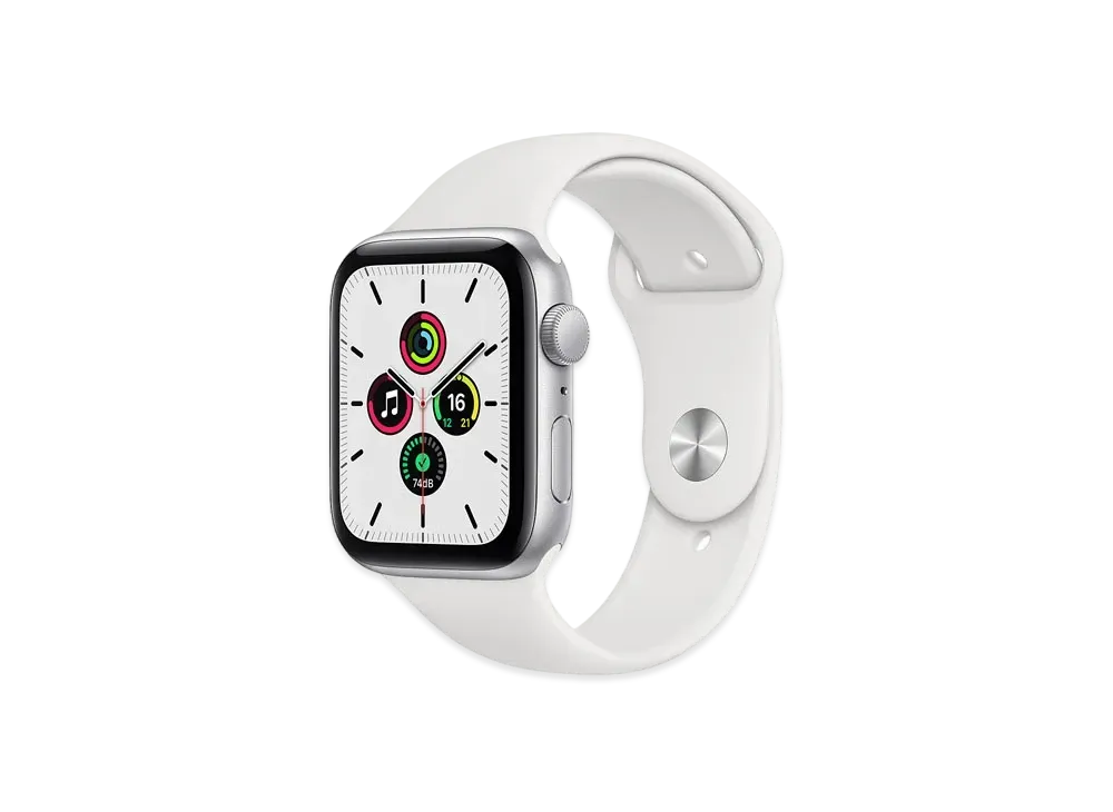 Apple Watch SE (GPS Model) 44mm Silver Aluminiumcase White Sportsband Regular "White" MYDQ2JA