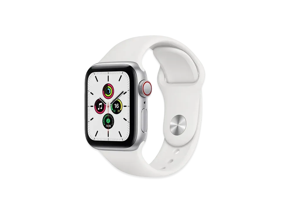 Apple Watch SE (GPS + Cellular Model) 40mm Silver Aluminiumcase White Sportsband Regular "White" MYEF2JA