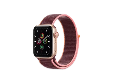 Apple Watch SE (GPS + Cellular Model) 40mm Gold Aluminiumcase Plum Sports Loop "Pink" MYEJ2JA