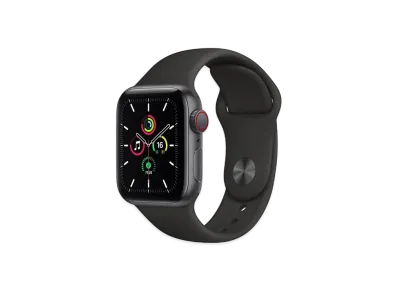 Apple Watch SE (GPS + Cellular Model) 40mm Space Gray Aluminiumcase Black Sportsband Regular "Black" MYEK2JA