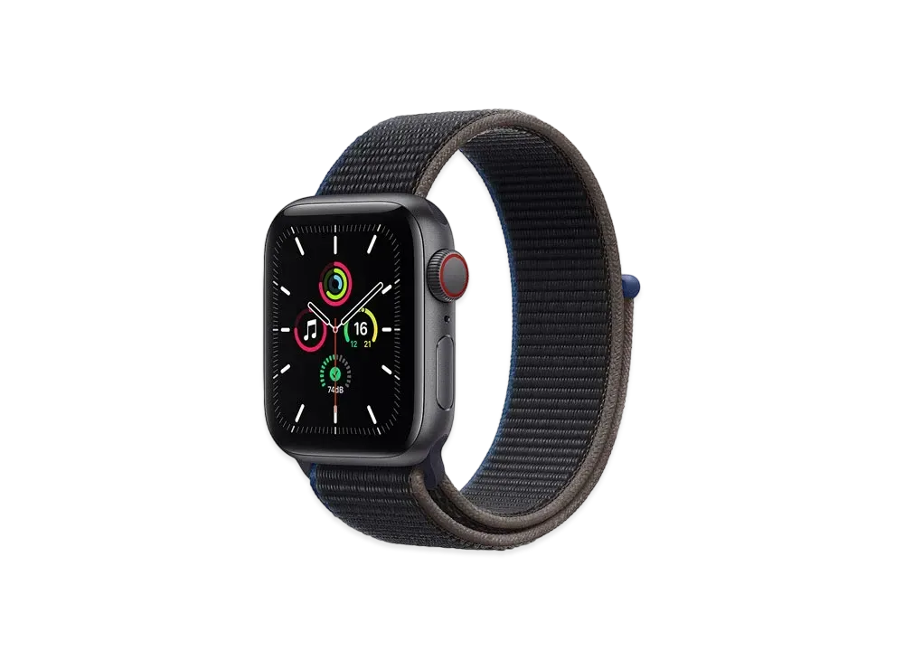 Apple Watch SE (GPS + Cellular Model) 40mm Space Gray Aluminiumcase Charcoal Sports Loop "Gray" MYEL2JA