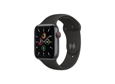 Apple Watch SE (GPS + Cellular Model) 44mm Space Gray Aluminiumcase Black Sportsband Regular "Black" MYF02JA