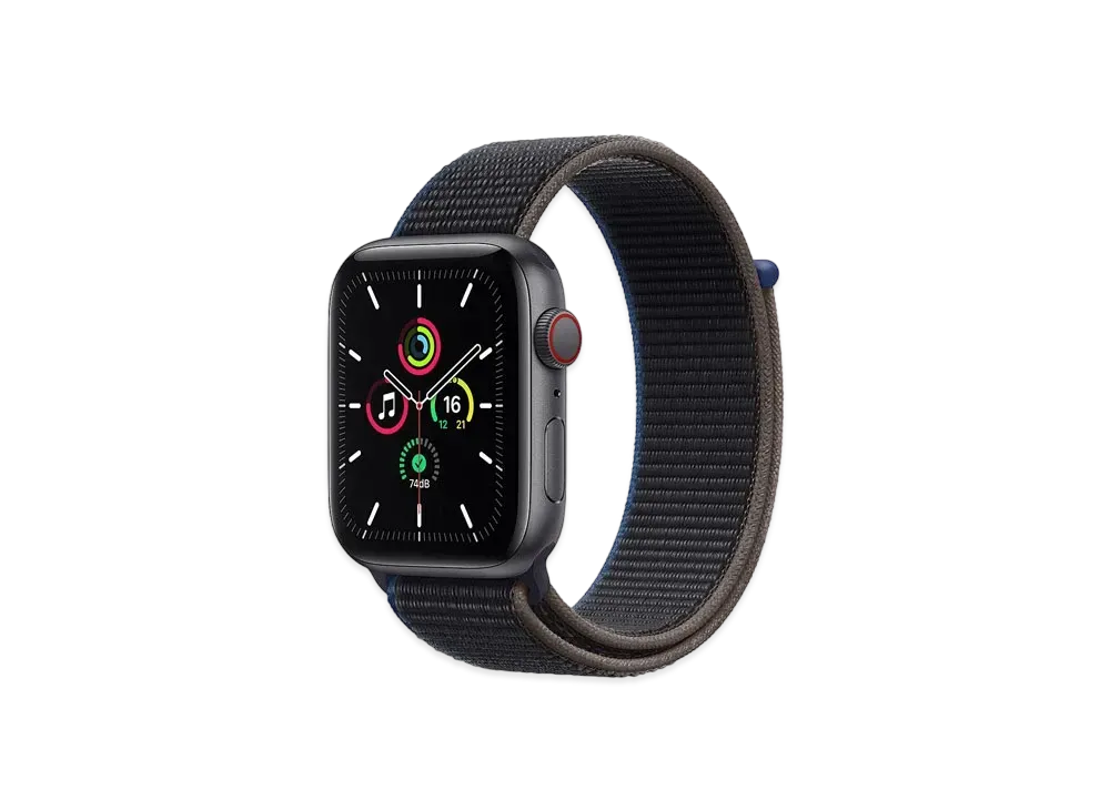 Apple Watch SE (GPS + Cellular Model) 44mm Space Gray Aluminiumcase Charcoal Sports Loop "Gray" MYF12JA