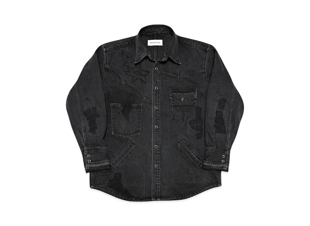 MIYAGIHIDETAKA Denim Shirt Jacket "Black"