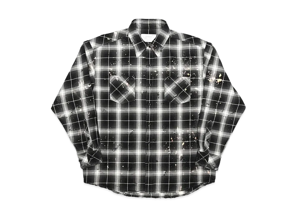 MIYAGIHIDETAKA Rafu037 Bleached & Damaged Shirt "Black"