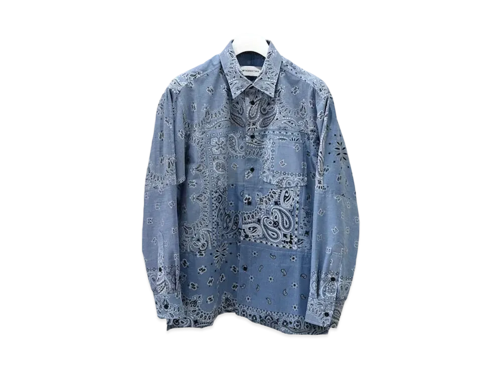 MIYAGIHIDETAKA (1) Bluegray Bandana L/S Shirt "Bluegray"