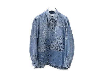 MIYAGIHIDETAKA (1) Bluegray Bandana L/S Shirt "Bluegray"