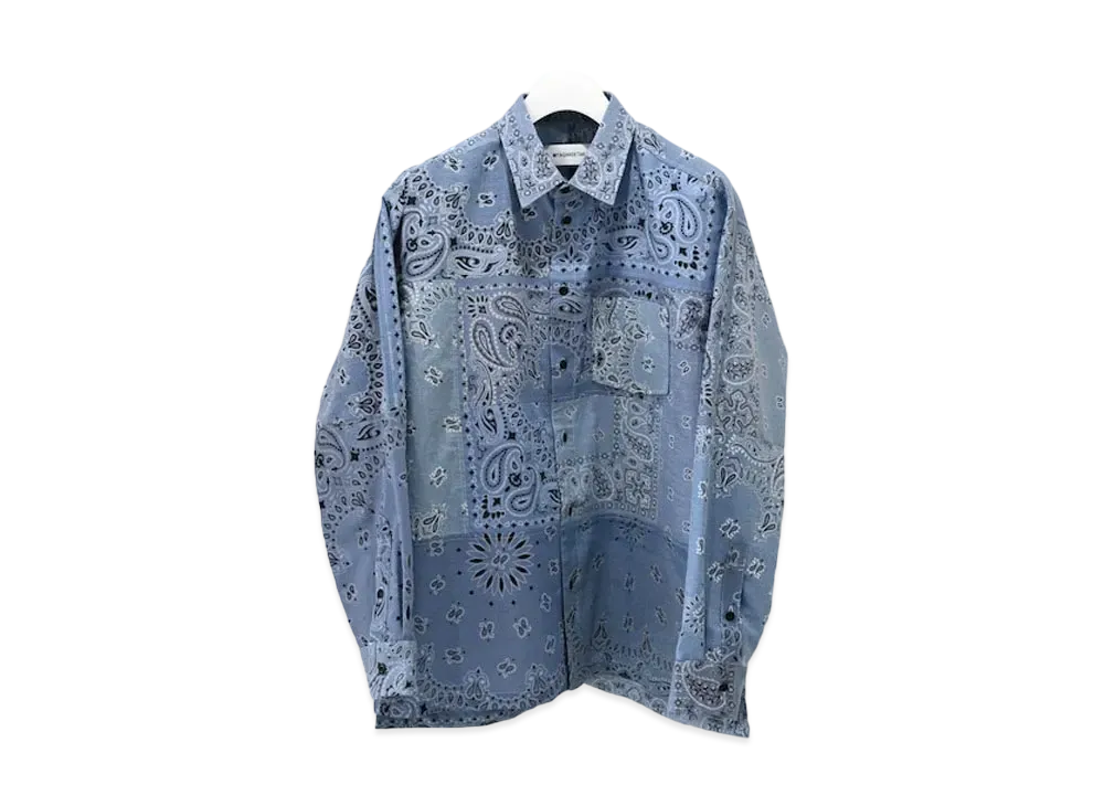 MIYAGIHIDETAKA (2) Bluegray Bandana L/S Shirt "Bluegray"