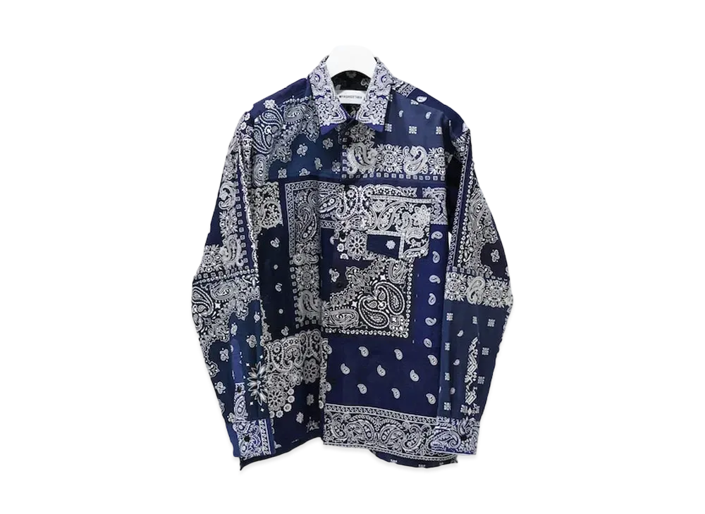 MIYAGIHIDETAKA (4) Navy Bandana L/S Shirt "Navy"