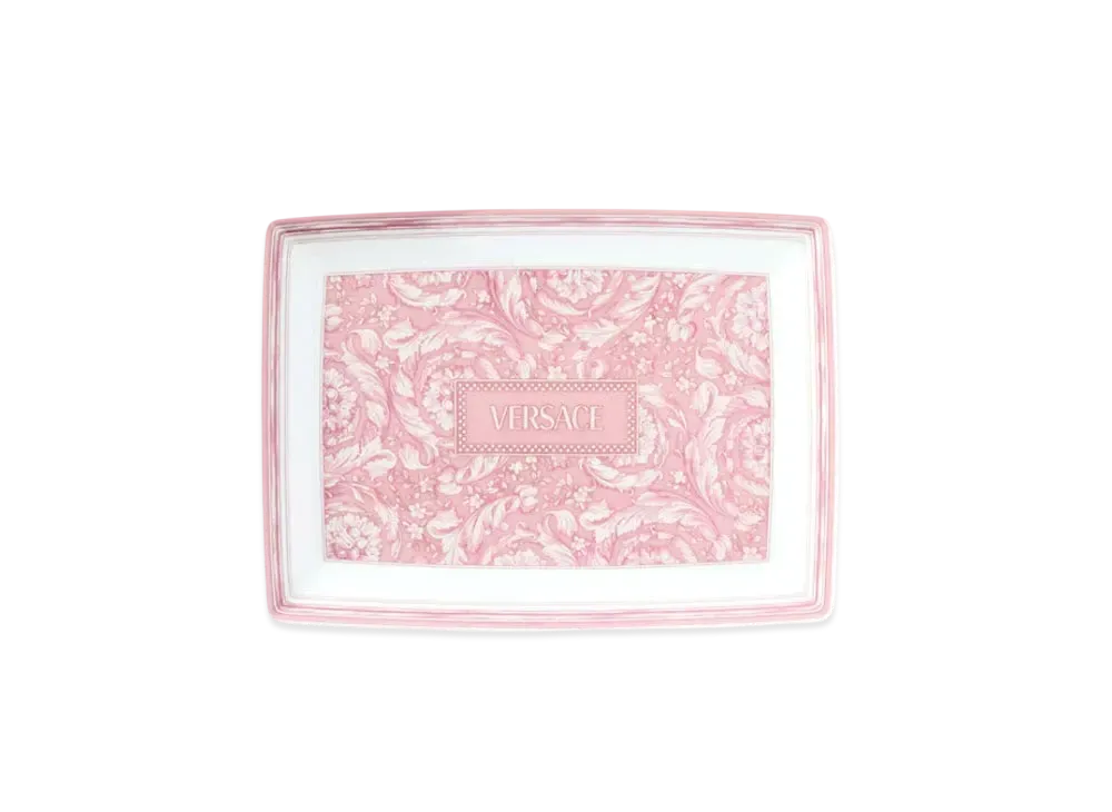 Versace Barocco Rose Rectangular Plate 7.1" "Pink/Print"