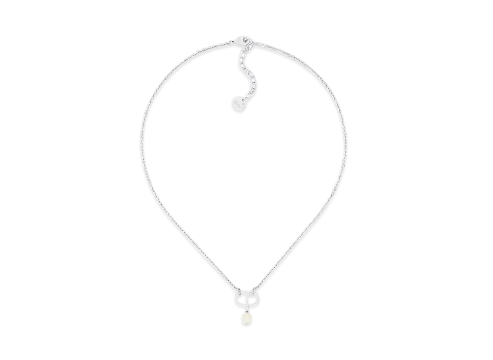 ディオール プチ CD ネックレス メタル & レジンパール "パラジウム/ホワイト" N1390PTCRS_D009