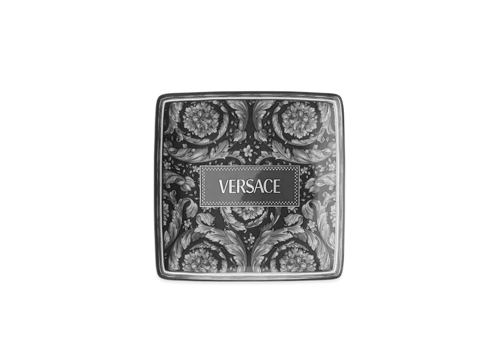 Versace Barocco Square Plate 4.5" "Black"