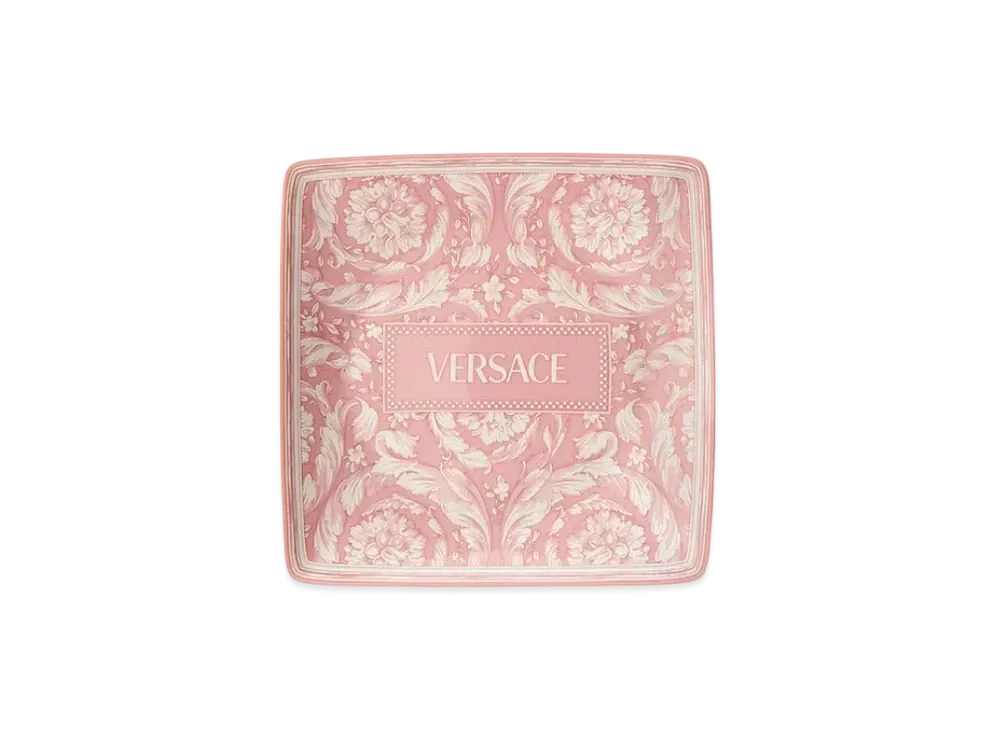 Versace Barocco Square Plate 4.5" "Pink"