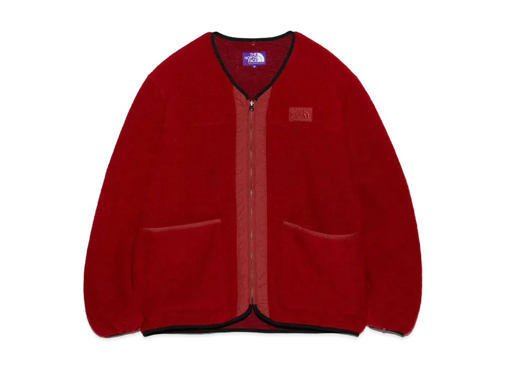 The North Face PURPLE LABEL PLAS Wool Fleece Field Cardigan "Red"
