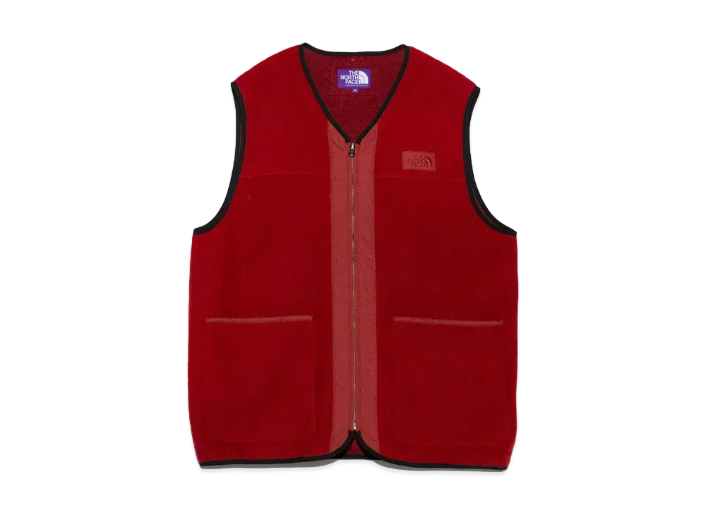 The North Face PURPLE LABEL PLAS Wool Fleece Field Vest "Red"