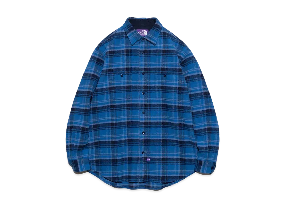The North Face PURPLE LABEL Flannel Double Pocket Field Work Shirt "Royal Blue"