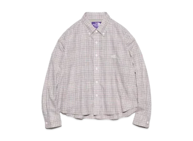 The North Face PURPLE LABEL Button Down Tattersall Field Cropped Shirt "Beige"