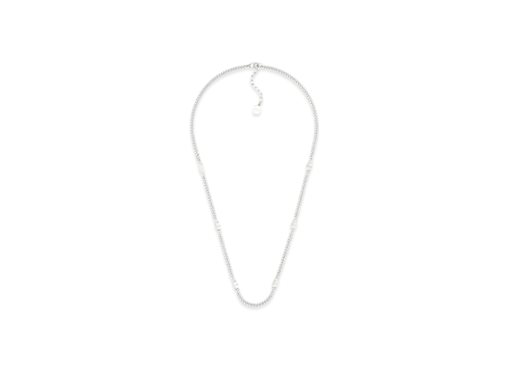 Dior CD Icon Thin Chain Link Necklace "Silver"