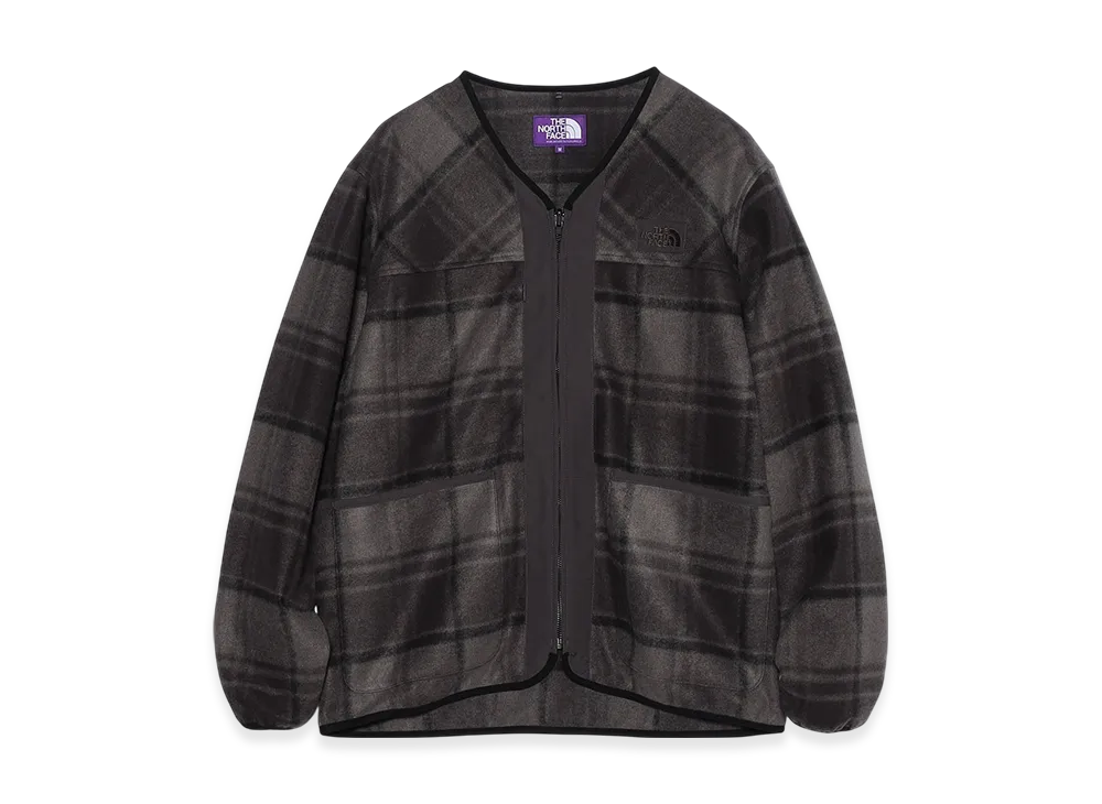 The North Face Purple Label Plas Plaid Fleece Field Cardigan "Asphalt Gray"
