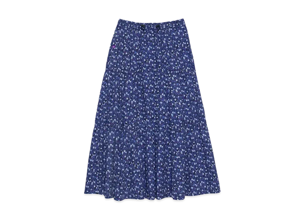 The North Face PURPLE LABEL Flower Printed Field Tiered Skirt "Navy"