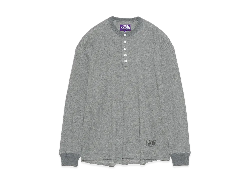 The North Face PURPLE LABEL Field Long Sleeve Henley Neck Graphic Tee "Mix Gray"