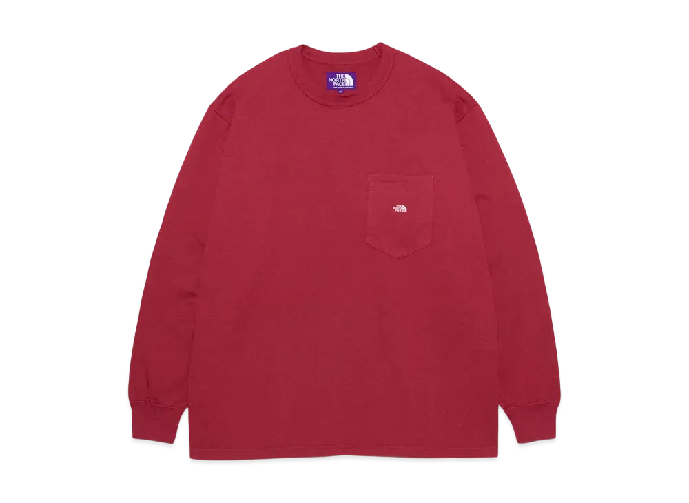 The North Face PURPLE LABEL 7oz Long Sleeve Pocket Tee "Crimson/Off White"