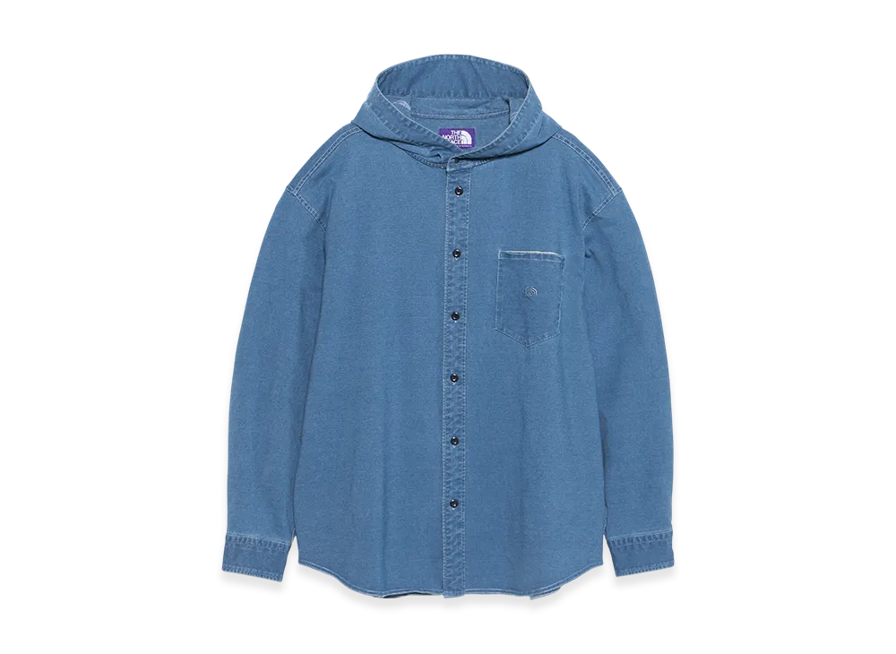 The North Face Purple Label Mountain Hooded Shirt "Indigo Bleach"