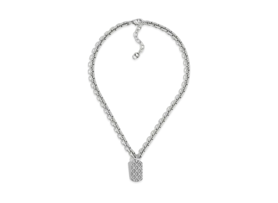 Dior CD Diamond Plate Pendant Necklace Brass "Antique Silver"