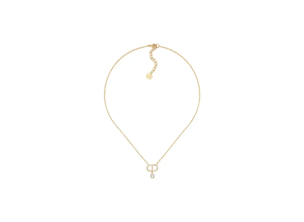 Dior Petit CD Necklace Metal and Crystals "Gold/Silver"