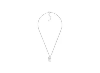 Dior Plate Pendant Necklace "Silver"