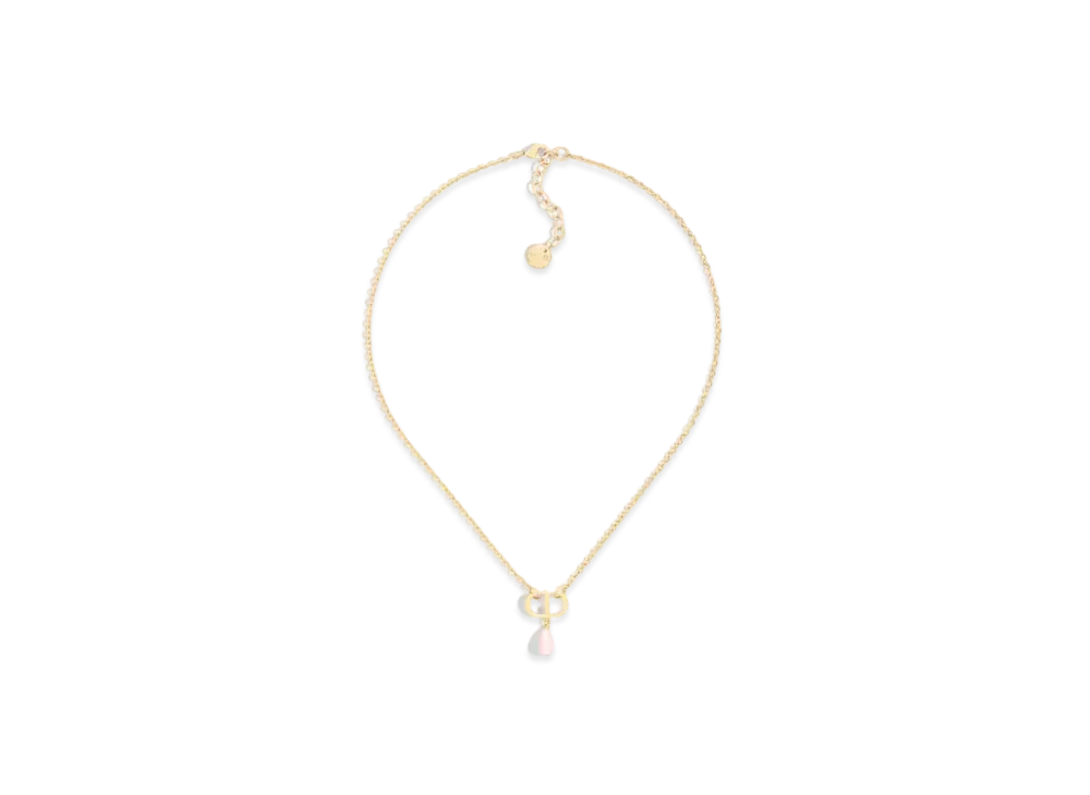 Dior Petit CD Necklace Metal and Resin Pearl "Iridescent Pink"