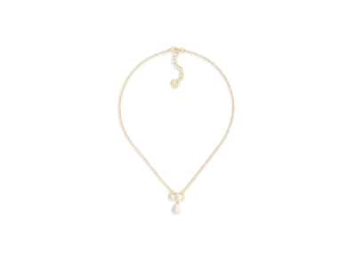 Dior Petit CD Necklace Metal and Resin Pearl "Iridescent Pink"