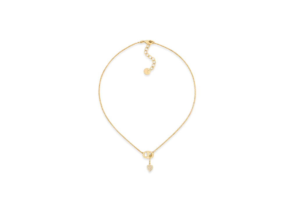 Dior CD Navy Necklace Metal and Crystals "Gold/Silver"