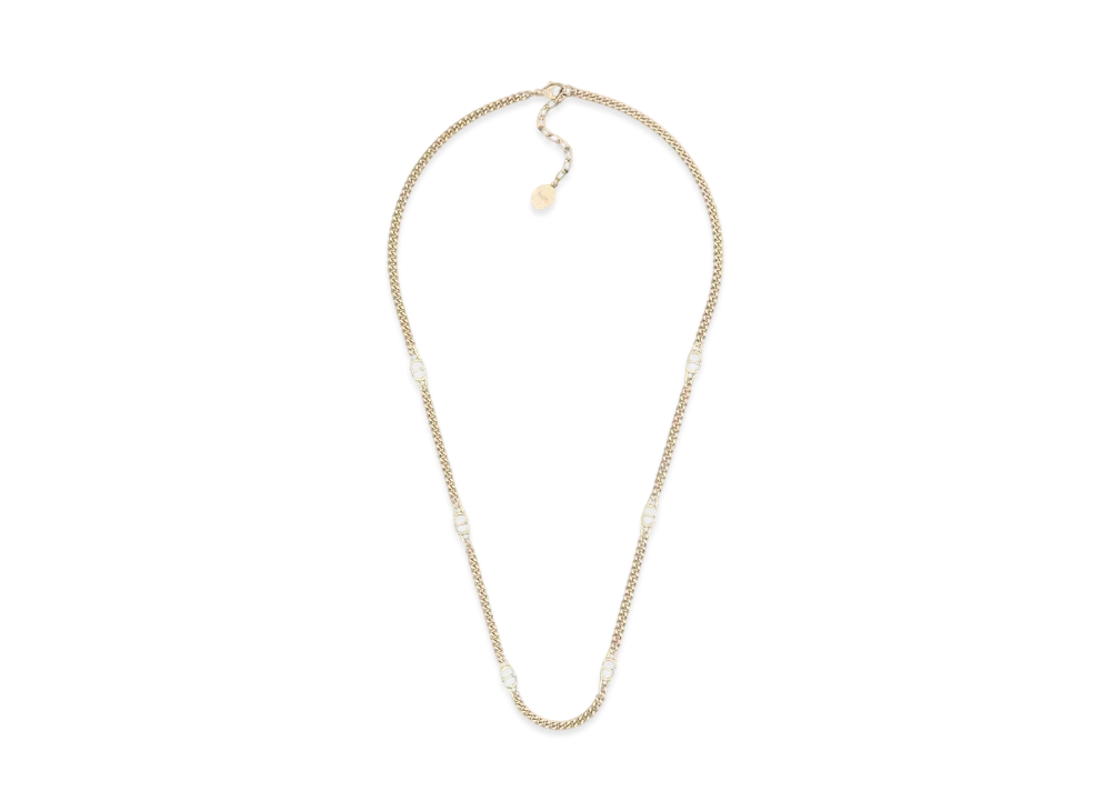 ディオール CD アイコン チェーンリンク ネックレス ゴールドプレート仕上げのシルバー N3200HOMST_D970