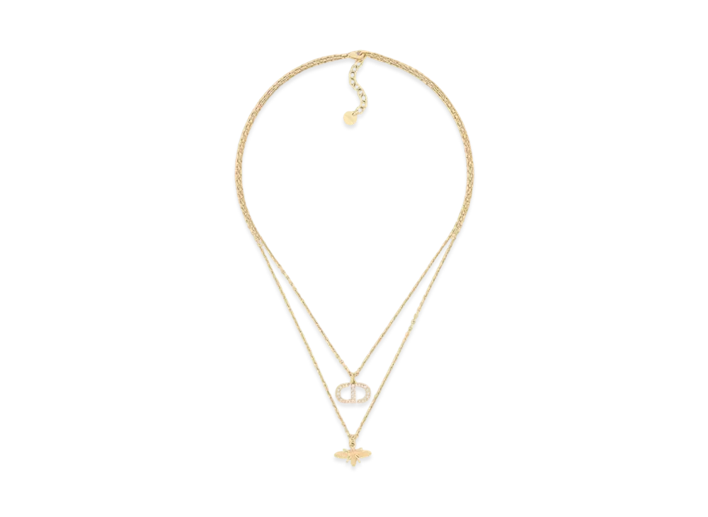 ディオール プチ CD ビー ネックレス メタル & クリスタル "ゴールド/シルバー" N3225WOMCY_D03S