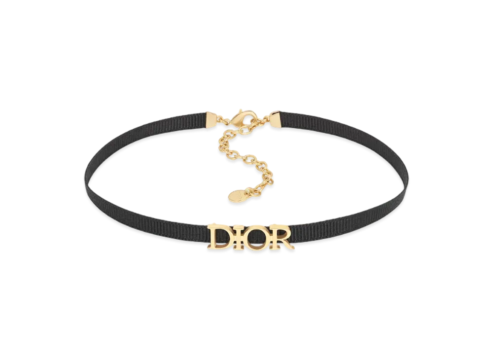 ディオール ディオレボリューション チョーカー グログラン & メタル "ブラック/ゴールド" N3331WOMMG_D307