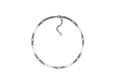 Dior CD Icon Chain Link Necklace Ruthenium Brass "Silver"
