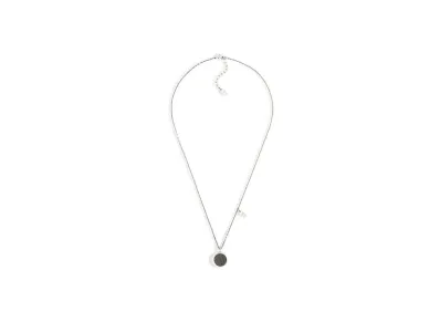 Dior Oblique Pendant Necklac Ruthenium-Finish Brass "Silver"