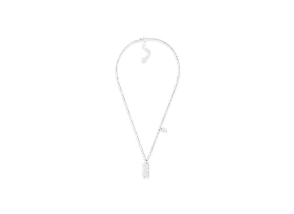 Dior Cannage Plate Pendant Necklace "Silver"