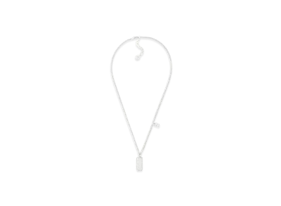Dior Cannage Plate Pendant Necklace "Silver"