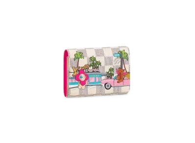 Louis Vuitton Victorine Wallet Vivienne Damier Azur "Fuchsia"