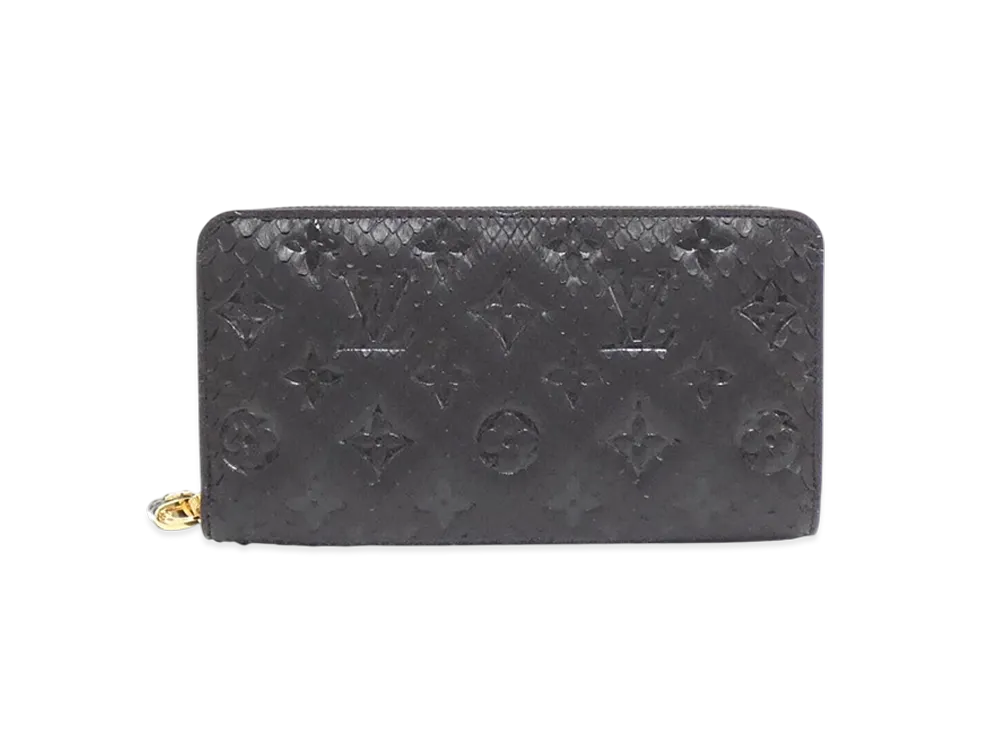 ルイヴィトン ジッピー ウォレット モノグラム・パイソン レザー "ノワール" N80686