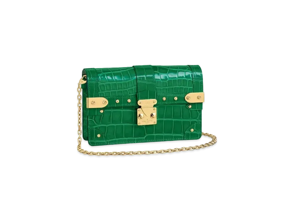 Louis Vuitton Trunk Chain Wallet Crocodilien Brillant "Emerald"